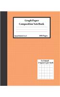 Graph Composition Notebook 5 Squares per inch 5x5 Quad Ruled 5 to 1 100 Sheets: Cute Orange Cover Black Stripe gift Book grid squared paper Back To School Gift Notebook for Math Teens Science adults Students Programmers note tak