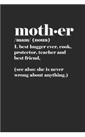 Mother: Mothers Notebook, Blank Lined (6" x 9" - 120 pages) Family Themed Notebook for Daily Journal, Diary, and Gift