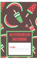 Watermelon Notebook: Watermelon gifts: cute Woody Brown color design blank Lined notebook/Journal to write in.