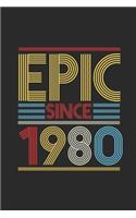 Epic Since 1980: Graph Paper Notebook (6" x 9" - 120 pages) Birthday Themed Notebook for Daily Journal, Diary, and Gift