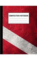 Composition Notebook: Scuba Diving Flag College Ruled Blank Lined Notebooks for Teens Kids Students Worker - School Writing Notes Journal - 120 lined pages 8,5x11 Dimensi