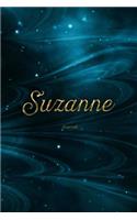 Suzanne Journal: Personalized Name Journal or Diary Notebook For Women To Write In, Gold Plated Name (Gift Journal)