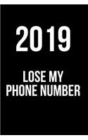 2019 Lose My Phone Number: Blank Line Journal