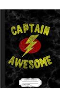 Vintage Captain Awesome Composition Notebook: College Ruled 93/4 X 71/2 100 Sheets 200 Pages for Writing