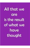 All That We Are Is the Result of What We Have Thought