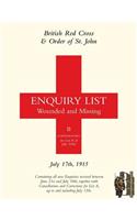 British Red Cross & Order of St John Enquiry List for Wounded and Missing: July 17th 1915(English)