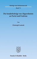 Die Sonderbeitrage Von Abgeordneten an Partei Und Fraktion