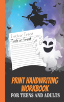 Print Handwriting Workbook for Teens and Adults