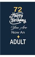 72 Happy birthday you are now an adult