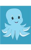 OCTOPUS Composition Notebook: 7.5 X 9.25 Primary Ruled 110 pages book for girls, kids, school, students and teachers