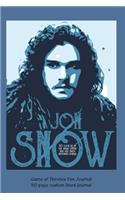 Jon Snow Game of Thrones Fan Journal: 110 page custom lined journal