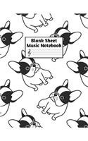 Blank Sheet Music Notebook: Easy Blank Staff Manuscript Book Large 8.5 X 11 Inches Musician Paper Wide 12 Staves Per Page for Piano, Flute, Violin, Guitar, Trumpet, Drums, Cell