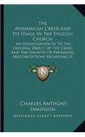 Athanasian Creed And Its Usage In The English Church