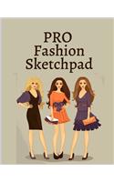 Pro Fashion Sketchpad: Female Figure Poses & Accessories Templates - All in one - Design & Build Your Pro Portfolio (Drawing Books, Fashion Books, Fashion Design Books, Fa