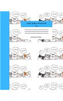 Wide Ruled Notebook Cat Composition Book: Kawaii Kittens for Girls Teens Kids Back to School College and Journaling. 8" x 10" 120 Pages. Vol 11