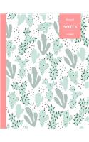 Dot Grid Notes 110 Pages: Cactus Floral Notebook for Professionals and Students, Teachers and Writers - Succulent Pattern -