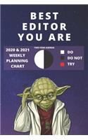 2020 & 2021 Two-Year Weekly Planner For Editor Gift Funny Yoda Quote Appointment Book Two Year Agenda Notebook