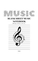 Blank Sheet Music Notebook: Large Blank Sheet Notebook 200 Pages Vol 1 Ed 1(1 Blank Sheet Music)