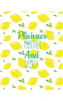 Planner monthly and weekly: Watercolor lemon pattern: planner journal notebooks, Month Weekly Monthly Planner, Organizer, Agenda, Schedule (130 pages / 8?x10?)