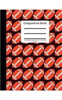 Composition Book 100 Sheet/200 Pages 8.5 X 11 In.-Wide Ruled-Football-Black: Notebook - Lined Page American Football (Composition Notebook Journal)