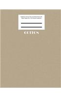 Cotton Notebook Journal, Diary and Sketch Book with Blank Pages (8.5 x 11) (Texture Notebook)