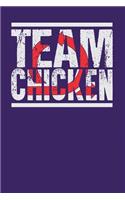 Team Chicken: Dark Purple, White & Red Design, Blank College Ruled Line Paper Journal Notebook for Project Managers and Their Families. (Agile and Scrum 6 x 9 inc