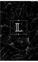 L: Personalized Monogrammed Journal (Notebook/Diary) Gift for Friend Office Teacher Black Marble