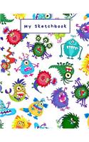 My Sketchbook: Large Sketchbook, Monster Cover, 120 Pages, 8.5 by 11