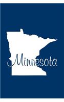 Minnesota - Navy Blue Lined Notebook with Margins: 101 Pages, Medium Ruled, 6 x 9 Journal, Soft Cover