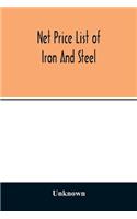 Net price list of iron and steel: wagon and carriage hardware, woodstock and carriage trimmings, blacksmith's tools, mill and lumbermen's supplies