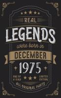 Real Legends were born in December 1975: Vintage Birthday Notebook - Great Individual Gift for Writing Notes, Scribble and Reminders lined 6x9 Inch 100 Pages