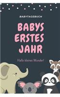 Babytagebuch Babys Erstes Jahr Hallo Kleines Wunder: A5 Tagebuch mit schönen Sprüchen als Geschenk zur Geburt für Mädchen- Geschenkidee für werdene Mütter zur Schwangerschaft - Baby-Tagebuch - Babyalbu