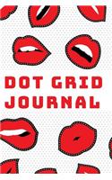 Dot Grid Journal Bullet Planner with Dotted Pages Red Lips Art Cover Perfect for Daily or Weekly Planning, School or Logbook: Novelty Notepad with Strange Mouth Pattern for Writing Notes, Fitness Tracking, Log Info, Diary for Girls or Boys