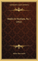 Studies In Nicotiana, No. 1 (1912)