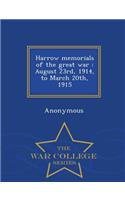 Harrow Memorials of the Great War