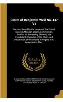 Claim of Benjamin Weil No. 447 Vs