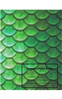 Composition Book Magical Mermaid Scales Design Wide Ruled