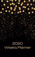 2020 Weekly Planner: Gold stars; January 1, 2020 - December 31, 2020; 6" x 9"