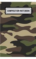 Camo Wide Ruled Composition Notebook