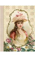 Daily Reflections Dated Journal: Vintage Lady - 365 Day to a Page Daily Inspirational Quotes Journal 11"x 8.5" Paperback Diary Planner(15 Dated Daily Journal)