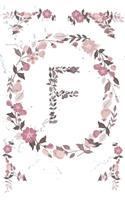 F Monogram Journal: Personalized Initial F, Motivational Heading Prompt - Lined Floral Notebook - Journal - Diary for Reflection