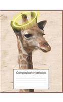 Composition Notebook: Wide Ruled Composition Notebook Gift For Grandchildren, Children, Seniors, Women, and Teen Giraffe Lovers, Blank Lined Journal and Home school Workb