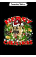 Composition Notebook: Merry Christmas German Shepherd Dog Funny Christmas Gift Premium Journal/Notebook Blank Lined Ruled 6x9 100 Pages