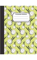 Composition Notebook: Green Onion Doodle Color Pattern: College Ruled School Notebooks, Composition Notebook, Subject Daily Journal Notebook: 120 Lined Pages (Large, 8.5 