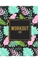 Workout Log: Beauty Palm Tree, 2019 Weekly Meal and Workout Planner and Grocery List 8.5" X 11" Weekly Meal Plans for Weight Loss & Diet Plan