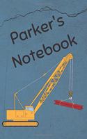 Parker's Notebook: Construction Equipment Crane Cover 6x9 100 Pages Personalized Journal Drawing Notebook