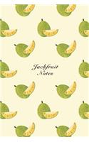 Jackfruit Notes: 6"x9" Notebook Watercolor Texture Design Fruit Pattern Cover. 108 Blank Lined Pages Matte Softcover Note Book Journal