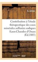 Contribution À l'Étude Thérapeutique Des Eaux Minérales Sulfurées Sodiques