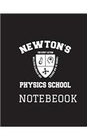 Physics Notebook Newton's School Study Field Notes Journal 8.5x11 Month Planner Black (2018 Daily, Weekly, Monthly, Annual Agenda, Organizer, Calendar, Notepad, Ledger, Daybook)