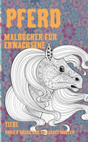 Malbücher für Erwachsene - Großer Druck und einfaches Muster - Tiere - Pferd
